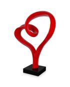 Sculpture moderne Petit Coeur rouge - 46x39x12 cm