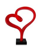 Sculpture moderne Petit Coeur rouge - 46x39x12 cm