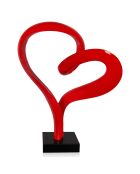 Sculpture moderne Petit Coeur rouge - 46x39x12 cm