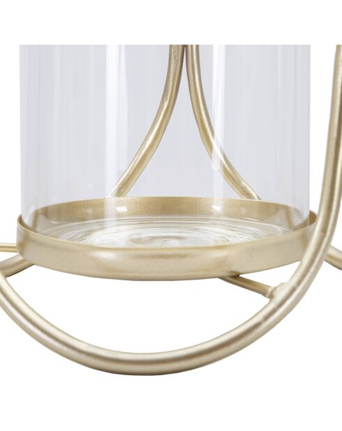 Portavelas Glox de metal dorado - D.16x21.5 cm