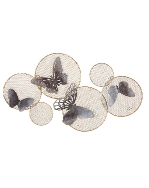 Panneau mural en fer Butterfly multicolore - 66x5x38 cm