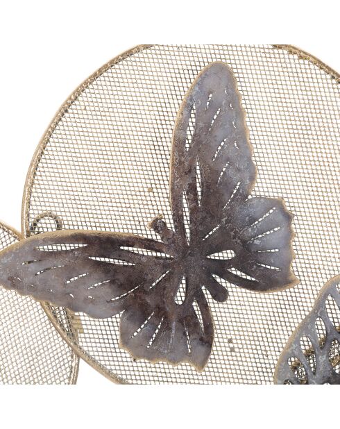 Panneau mural en fer Butterfly multicolore - 66x5x38 cm