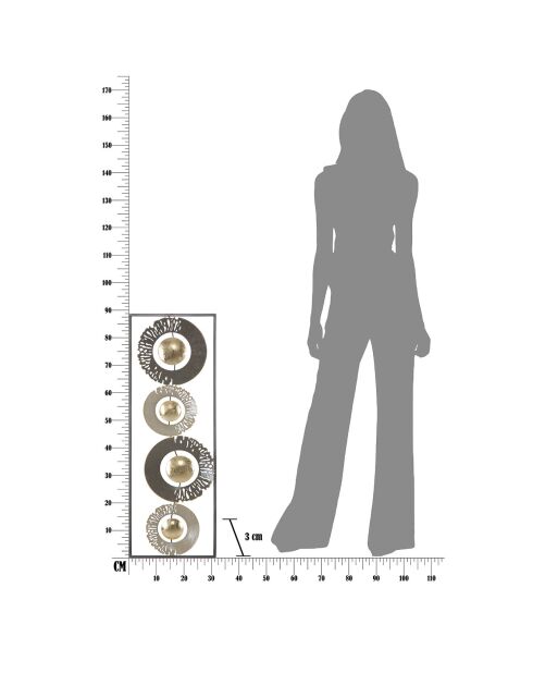 Pannello murale in ferro multicolor Ring - 31x3x89,5 cm