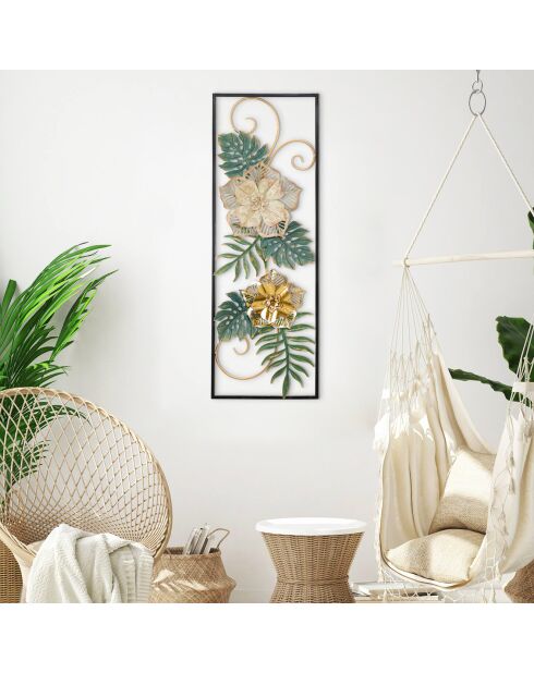 Panneau mural en fer Campur multicolore - 31x4x90 cm