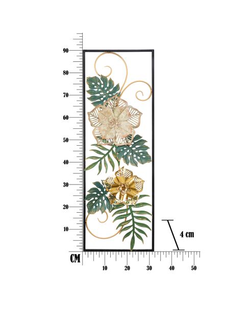 Panneau mural en fer Campur multicolore - 31x4x90 cm