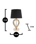 Lampe de table Maxt doré/noir - D.24x44 cm