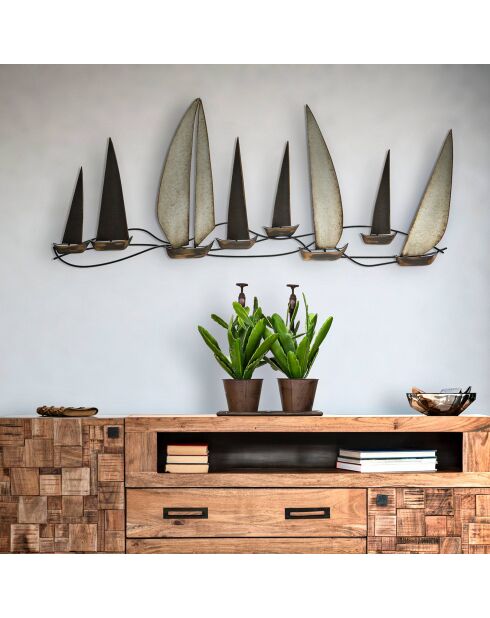 Panneau mural en fer Regatta multicolore - 119x3x51 cm