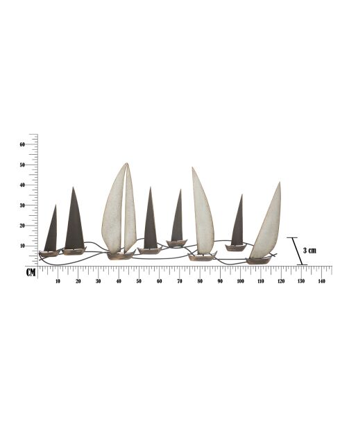 Panneau mural en fer Regatta multicolore - 119x3x51 cm
