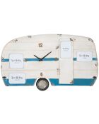 Horloge murale Roulotte blanc/bleu - 79x3.5x46.5 cm