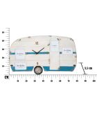 Horloge murale Roulotte blanc/bleu - 79x3.5x46.5 cm