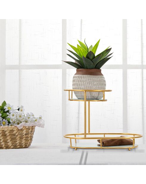 Bolsillo dorado/multicolor de dos niveles - 36x22,5x27 cm