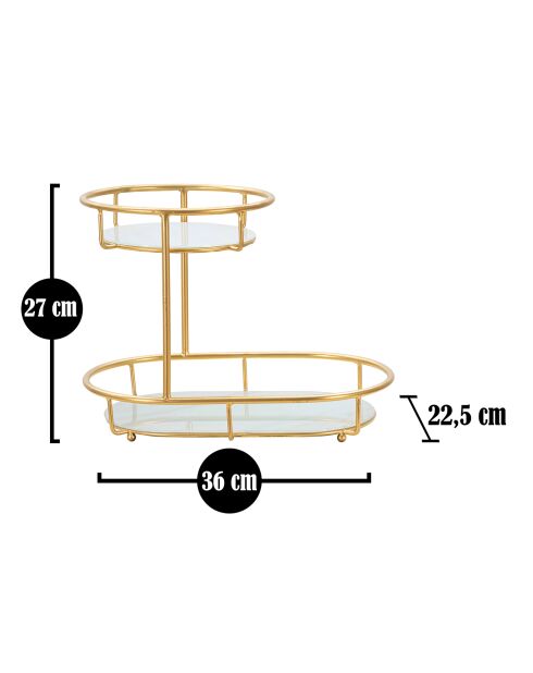Bolsillo dorado/multicolor de dos niveles - 36x22,5x27 cm