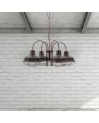 Lustre 4 ampoules Bronks noir - 80x80x40 cm