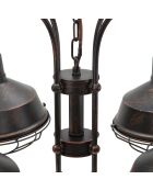 Lustre 4 ampoules Bronks noir - 80x80x40 cm