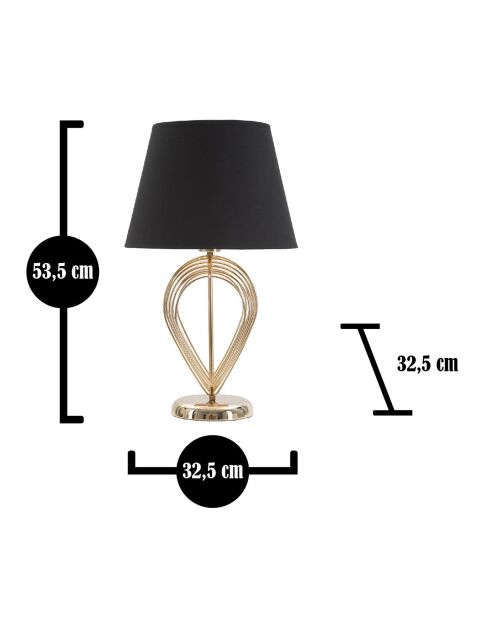 Lampe de table Maxt doré/noir - D.32.5x53.5 cm