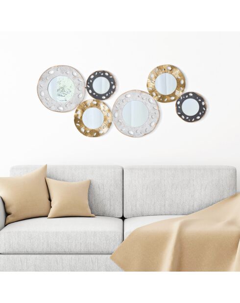 Panneau mural en fer Gloty multicolore - 104x4x45.5 cm
