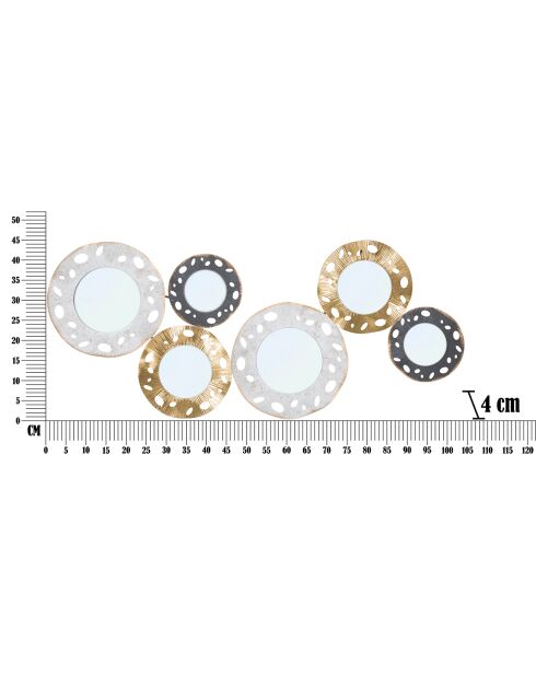 Pannello murale in ferro multicolore Gloty - 104x4x45,5 cm