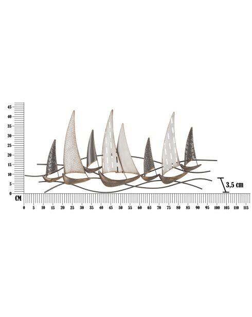 Panneau mural en fer Regata multicolore - 100x3x44 cm