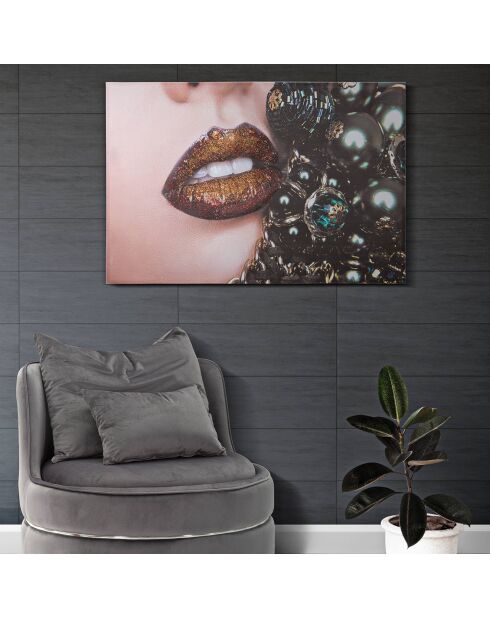 Impression sur toile Beautiful Lips multicolore - 80x3.8x120 cm