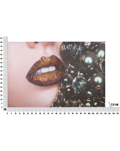 Impression sur toile Beautiful Lips multicolore - 80x3.8x120 cm