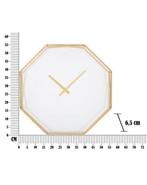 Horloge murale Goldy Octagonal dorée - 56x6.5x56 cm