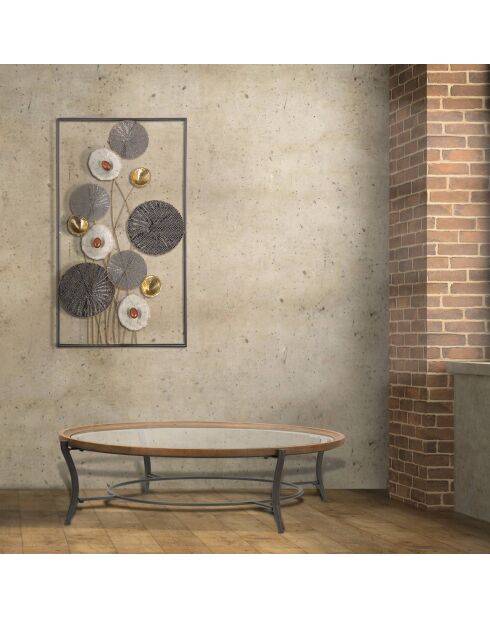 Panneau mural en fer Grid multicolore - 50x6x90.5 cm