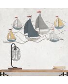 Panneau mural en fer Sea multicolore - 114.5x3.5x62.5 cm