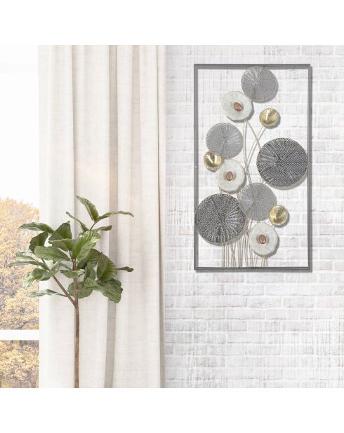 Panneau mural en fer Grid multicolore - 50x6x90.5 cm