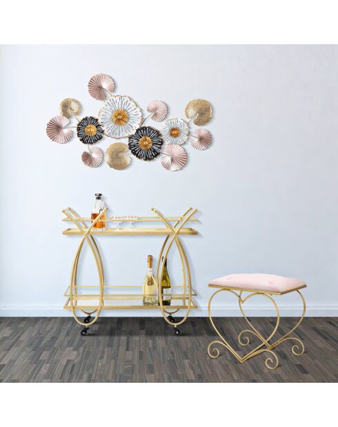 Panneau mural en fer Pinky multicolore - 106x6x60.5 cm