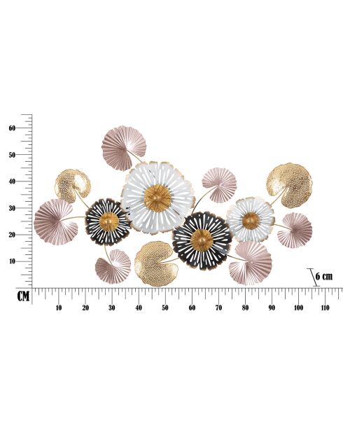 Panel de pared de hierro multicolor Pinky - 106x6x60,5 cm