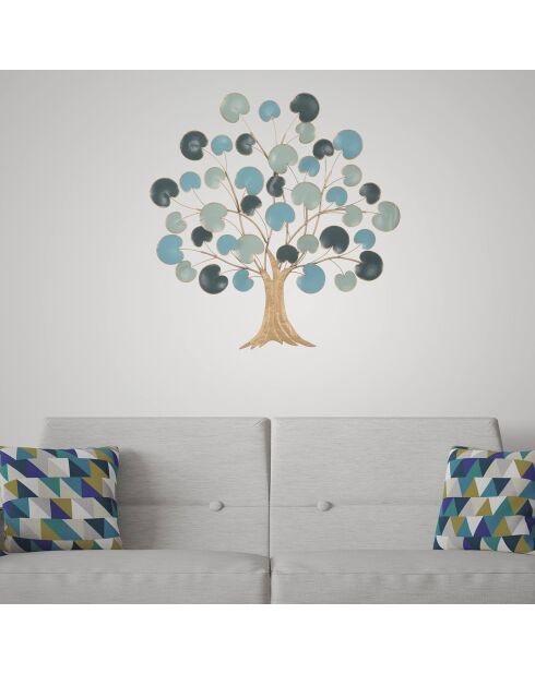 Panel de pared Apple en hierro azul claro - 89x2,5x90 cm