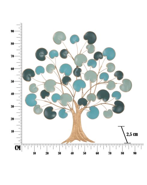 Panel de pared Apple en hierro azul claro - 89x2,5x90 cm