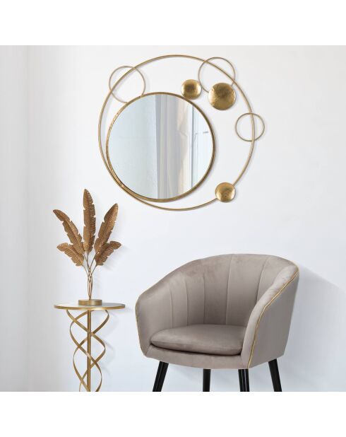 Miroir Planète doré - 90x3x83 cm