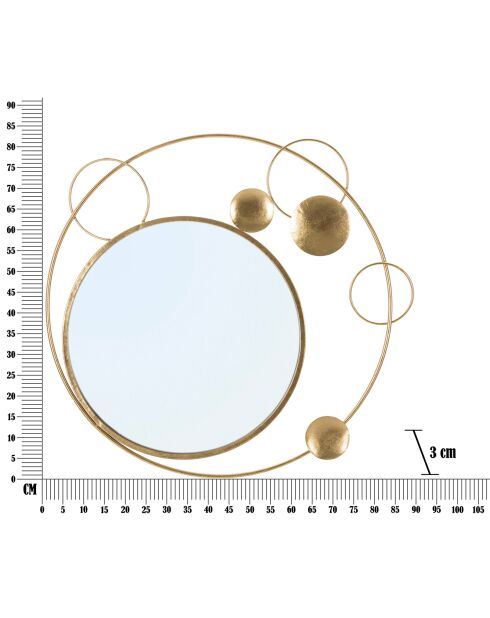 Miroir Planète doré - 90x3x83 cm