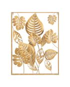 Panneau mural en fer Jungle doré - 60x80X6.5 cm