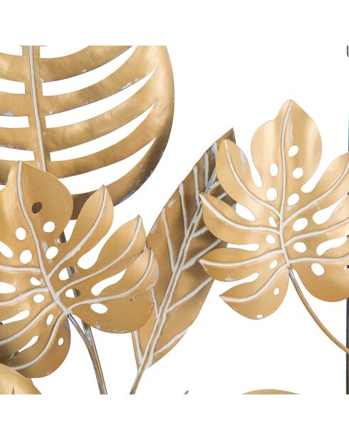 Panneau mural en fer Jungle doré - 60x80X6.5 cm