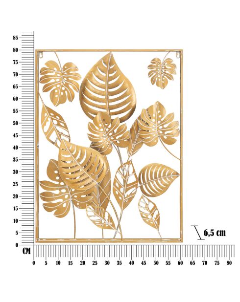 Panel de pared de hierro dorado Jungle - 60X80X6,5 cm