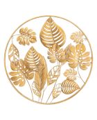 Panneau mural en fer Jungle doré - D.80x6.5 cm