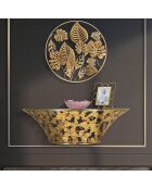Panneau mural en fer Jungle doré - D.80x6.5 cm