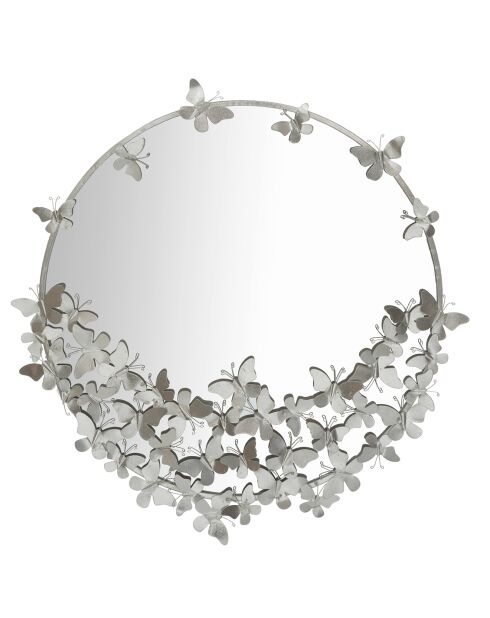 Specchio rotondo a farfalla argentato - 91x3x94 cm