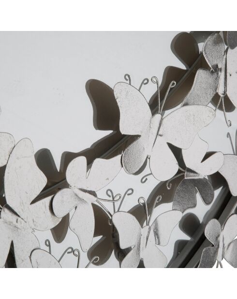 Specchio rotondo a farfalla argentato - 91x3x94 cm