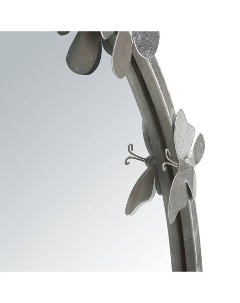 Specchio rotondo a farfalla argentato - 91x3x94 cm