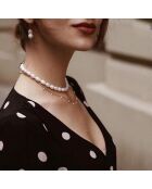 Halskette Diana, vergoldet, mit Süßwasserperlen