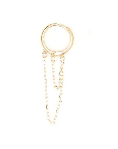 Einzelner Ohrring aus Gelbgold mit Doppelkette
