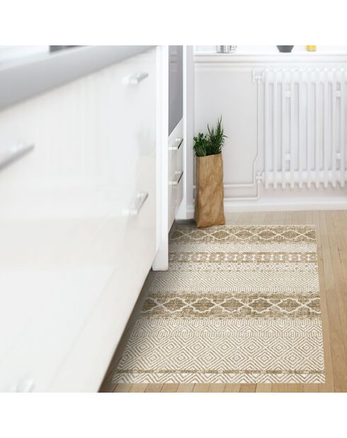 Tapis vinyle Marrakech beige - 70x100 cm