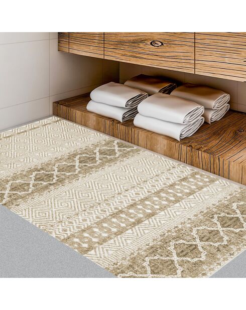 Tapis vinyle Marrakech beige - 70x100 cm