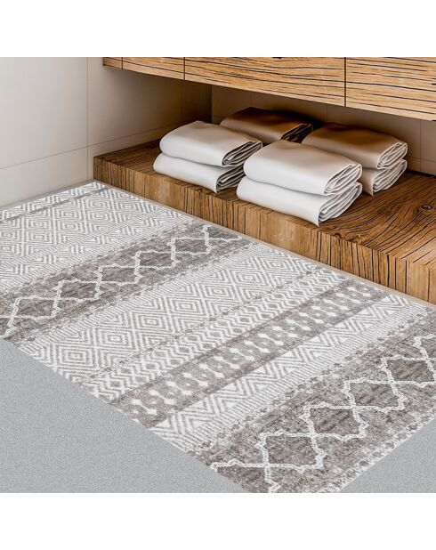 Tapis vinyle Marrakech gris - 70x100 cm