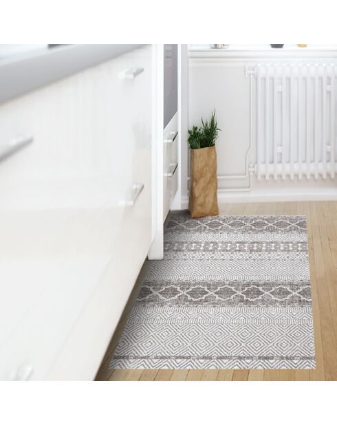 Tapis vinyle Marrakech gris - 70x100 cm