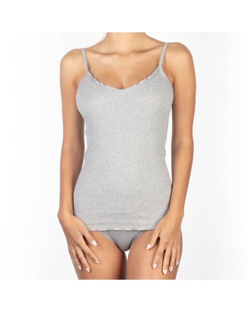 Top en coton gris