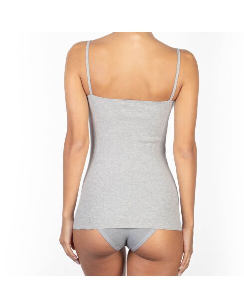 Top en coton gris